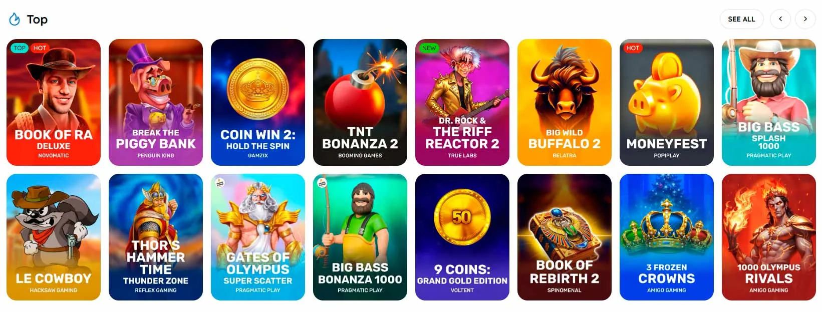 Top games Rooli Casino